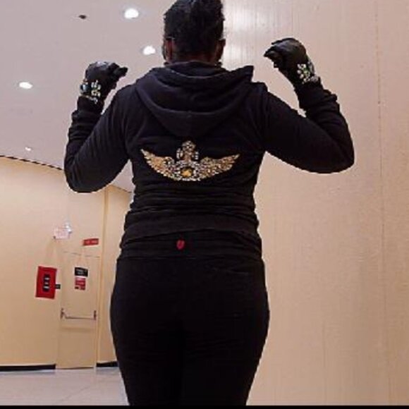 TWISTED HEART AMERICA 3 PIECE SWAVORSKI CRYSTAL Y2K RARE GRAIL VINTAGE MCBLING - Picture 4 of 10